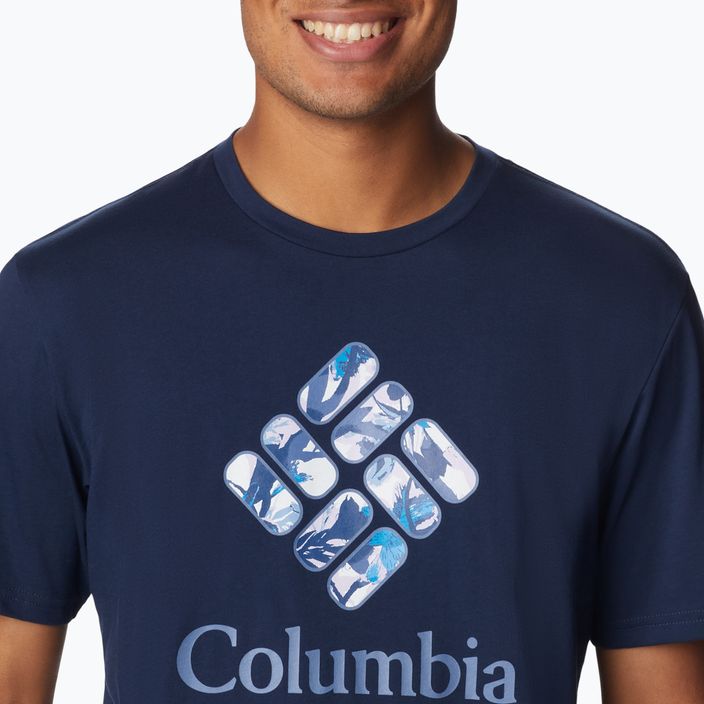 Columbia Rapid Ridge Graphic vyriški trekingo marškinėliai tamsiai mėlyni 1888813470 3