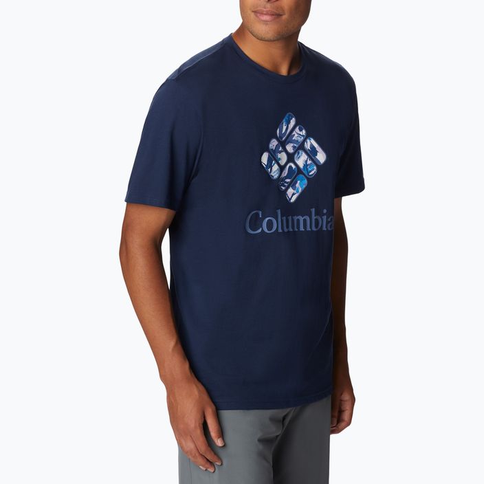 Columbia Rapid Ridge Graphic vyriški trekingo marškinėliai tamsiai mėlyni 1888813470 5