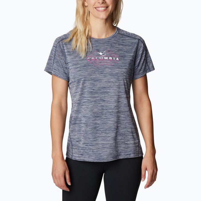 Columbia moteriški trekingo marškinėliai Zero Rules Graphic Crew pilkos spalvos 1991583467