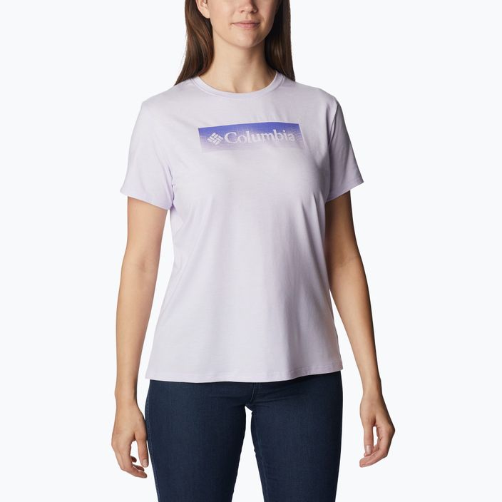 Moteriški trekingo marškinėliai Columbia Sun Trek Graphic purple 1931753569