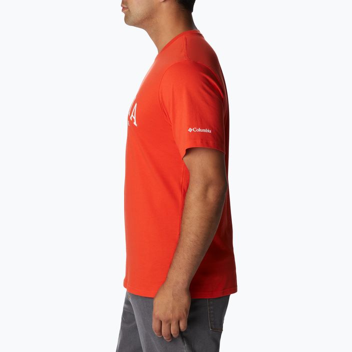Columbia Rockaway River Graphic vyriški trekingo marškinėliai raudoni 2022181 3