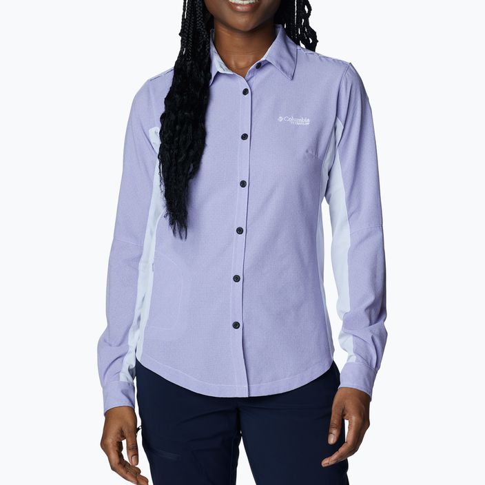 Columbia moteriški marškinėliai Titan Pass Irico purpurinės spalvos 1991941568