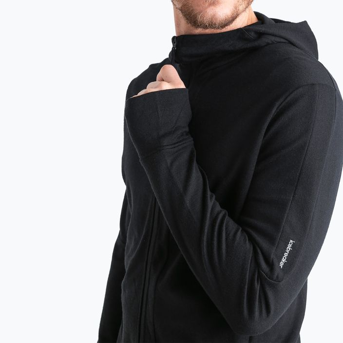 Vyriškas žygio džemperis icebreaker Merino 260 Quantum IV Zip Hoodie black 4