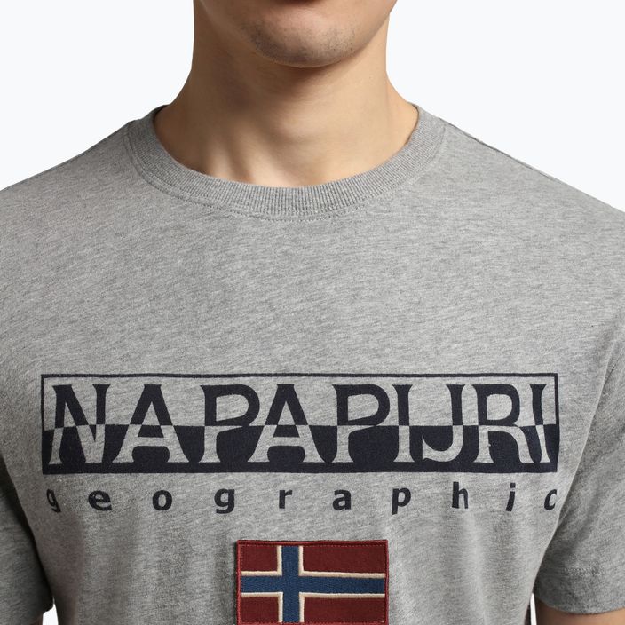 Vyriški marškinėliai Napapijri NP0A4GDQ gris 3