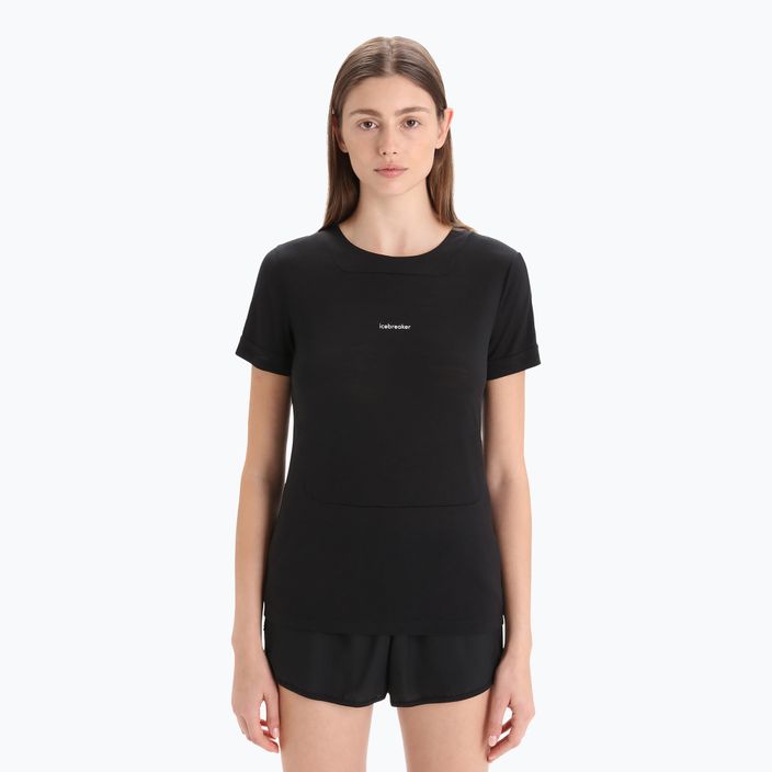 Icebreaker moteriški trekingo marškinėliai Zoneknit black