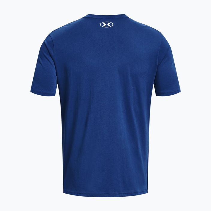 Vyriški Under Armour Sportstyle Logo SS treniruočių marškinėliai mėlyni 1329590-471 2