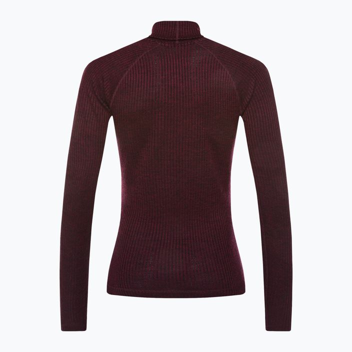 Moteriški marškinėliai Smartwool Thermal Merino Rib Turtleneck purpurinės spalvos SW016690K40 2