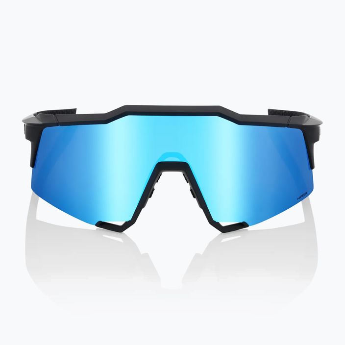 100% Speedcraft matiniai juodi/per mėlyni daugiasluoksniai veidrodiniai dviračių akiniai 8