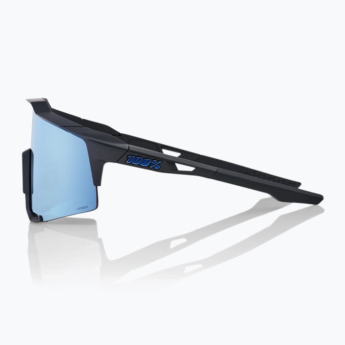 100% Speedcraft matiniai juodi/per mėlyni daugiasluoksniai veidrodiniai dviračių akiniai 9