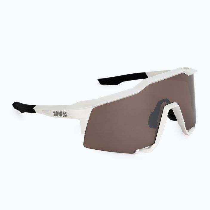 100% Speedcraft matinės baltos/hiper sidabrinės spalvos veidrodiniai dviratininkų akiniai 2