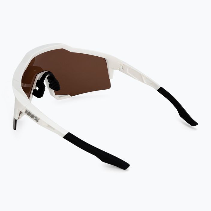 100% Speedcraft matinės baltos/hiper sidabrinės spalvos veidrodiniai dviratininkų akiniai 3