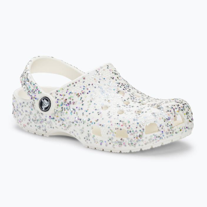 Vaikiškos šlepetės Crocs Classic Starry Glitter white 2
