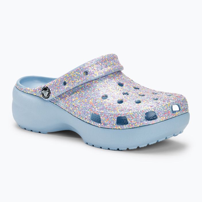 Moteriškos šlepetės Crocs Classic Platform Glitter blue calcite/multi