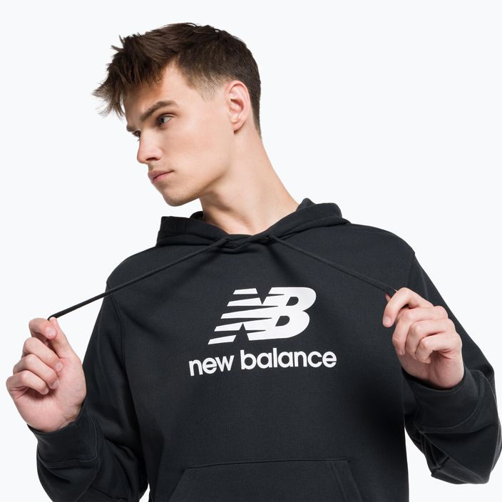 Vyriški treniruočių džemperiai New Balance Essentials Stacked Logo French Terry Hoodie black MT31537BK 8