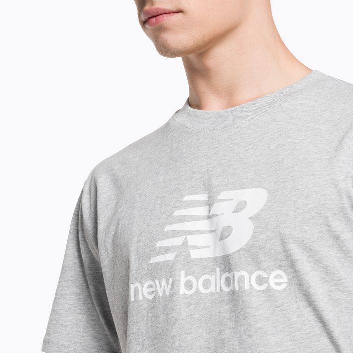 New Balance Essentials Stacked Logo Co pilki vyriški treniruočių marškinėliai MT31541AG 4