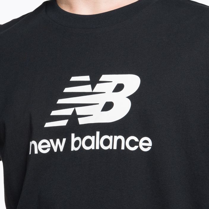 New Balance Essentials Stacked Logo Co vyriški treniruočių marškinėliai juodi MT31541BK 4