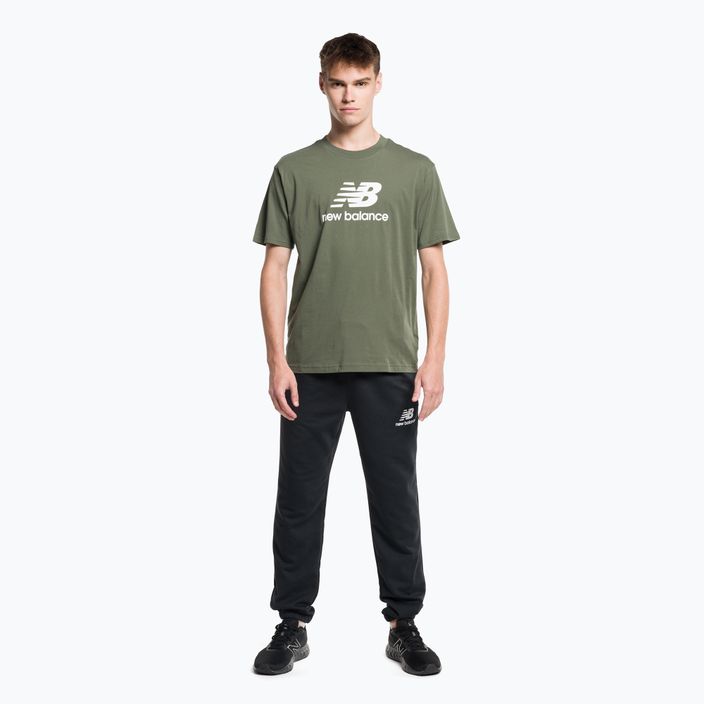 New Balance Essentials Stacked Logo Co vyriški treniruočių marškinėliai žali MT31541DON 2