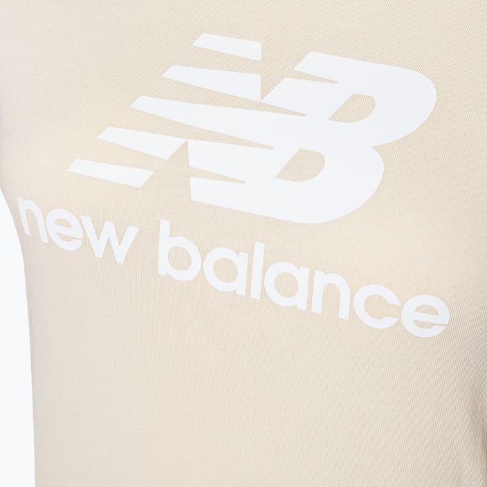 Moteriški marškinėliai New Balance Essentials Stacked Logo Co beige WT31546TCM 7