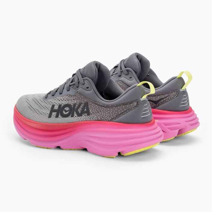 Moteriški bėgimo bateliai HOKA Bondi 8 castlerock/strawberry 3