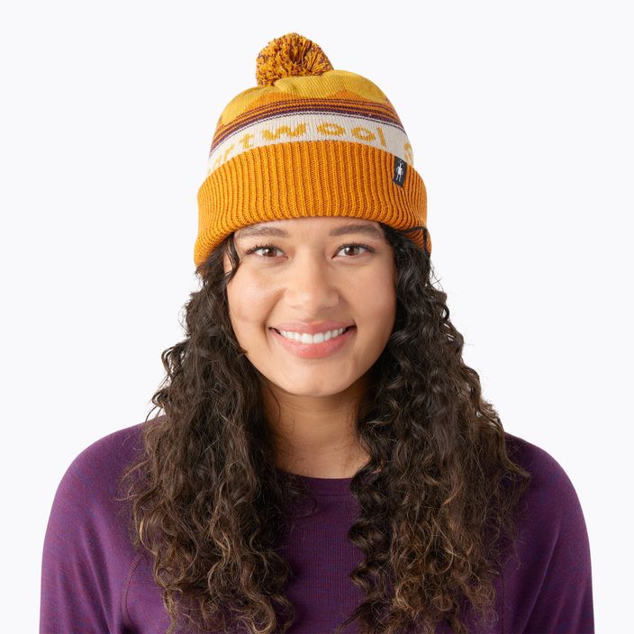 Žieminė kepurė Smartwool Knit Winter Pattern POM honey gold heather 8