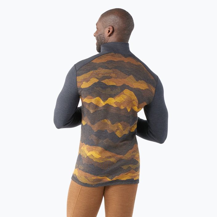 Vyriški termoaktyvūs marškinėliai ilgomis rankovėmis Smartwool Merino 250 Baselayer 1/4 Zip Boxed charcoal mtn scape 2