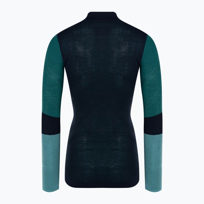 Moteriški termoaktyvūs marškinėliai ilgomis rankovėmis Smartwool Intraknit Thermal Merino Baselayer Colorblock 1/4 deep navy 4