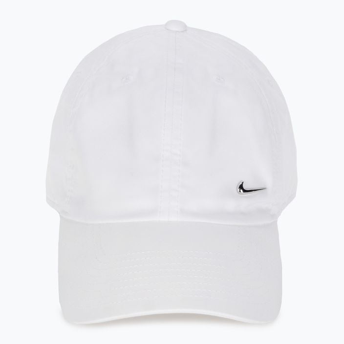 Kepuraitė su snapeliu Nike Dri-Fit Club Unstructured Metal Swoosh white/metallic silver 2