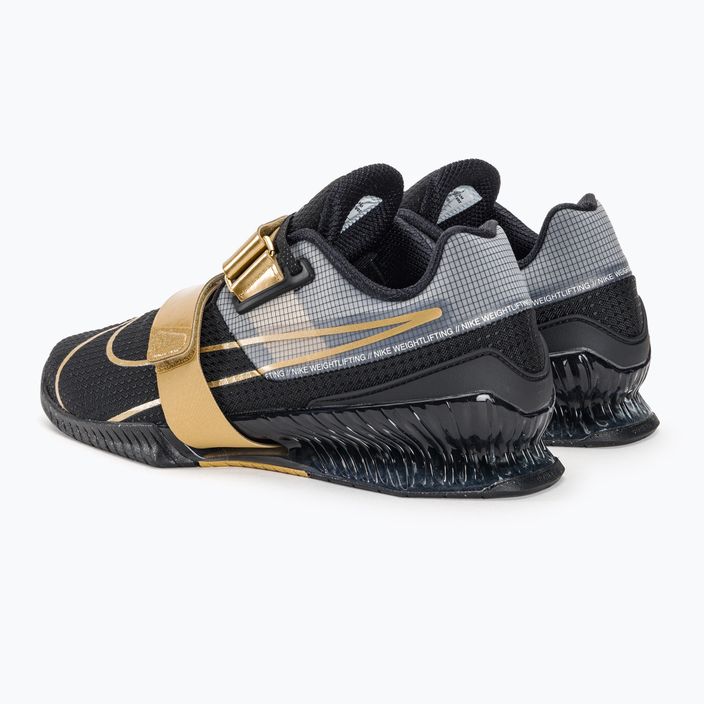 Svorių kilnojimo batai Nike Romaleos 4 black/metallic gold white 3