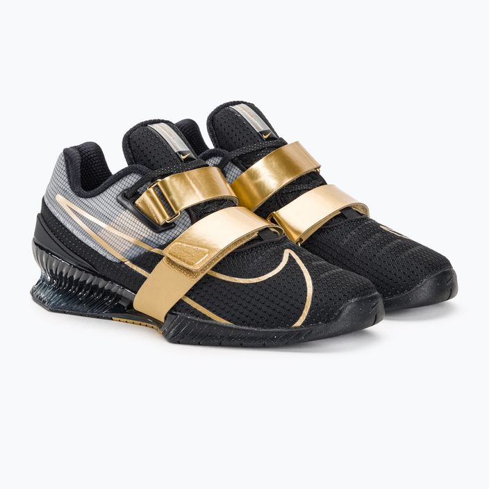 Svorių kilnojimo batai Nike Romaleos 4 black/metallic gold white 4