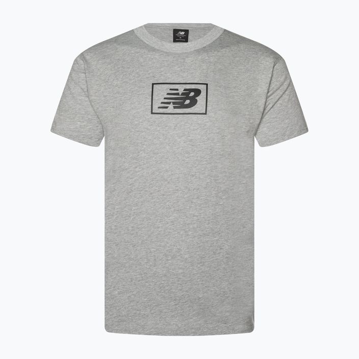 Vyriški New Balance Essentials Logo sportiniai pilki marškinėliai 4