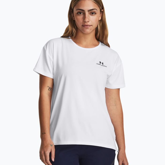 Under Armour Rush Energy 2.0 moteriški treniruočių marškinėliai balta/juoda
