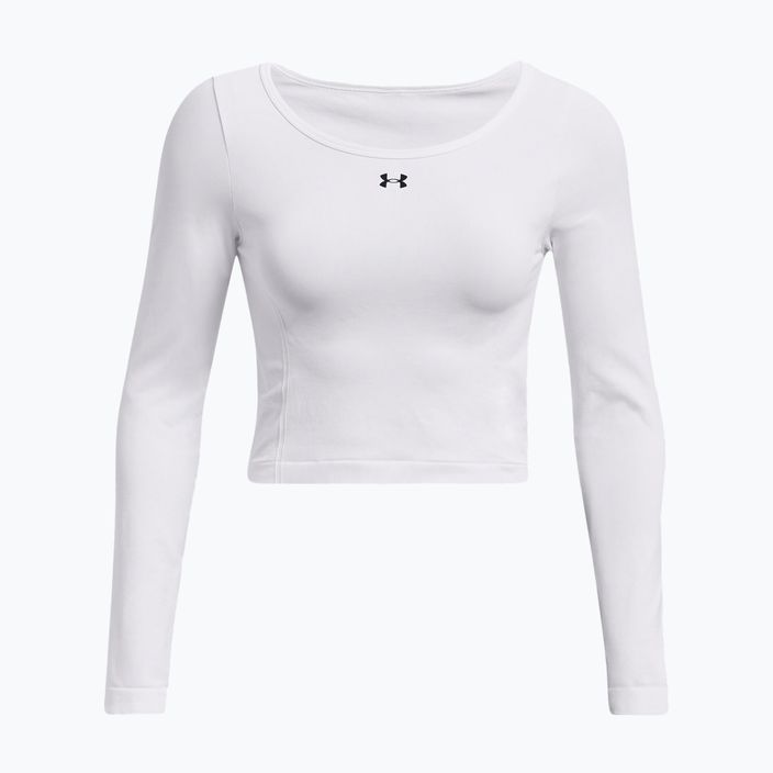 Under Armour Train Seamless baltos/juodos spalvos moterų treniruočių marškinėliai su ilgomis rankovėmis 3