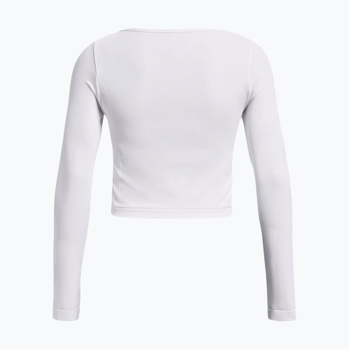 Under Armour Train Seamless baltos/juodos spalvos moterų treniruočių marškinėliai su ilgomis rankovėmis 4