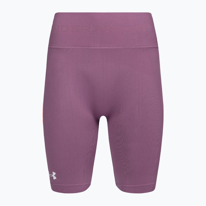 "Under Armour Train Seamless" moteriški treniruočių šortai misty purple/white 5