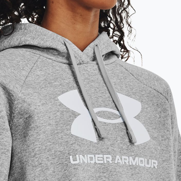 Under Armour moteriškas džemperis Rival Fleece Big Logo Hoody mod gray light heather/white 4