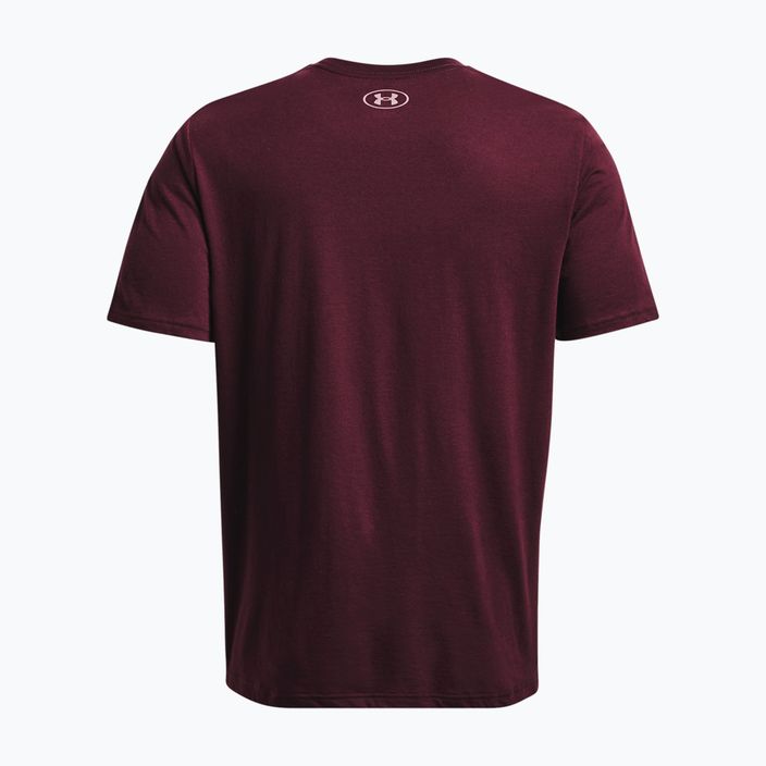 Vyriški marškinėliai Under Armour Big Logo Fill tamsiai kaštoninės/m miglotai violetinės/venominės raudonos spalvos 5