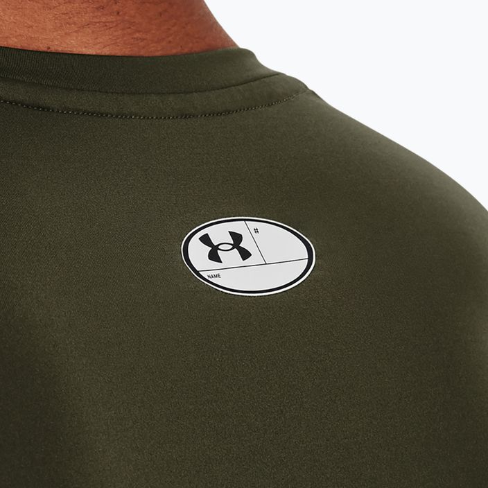 Under Armour HG Armour Comp SS vyriški treniruočių marškinėliai marine iš žalios/baltos spalvos 3