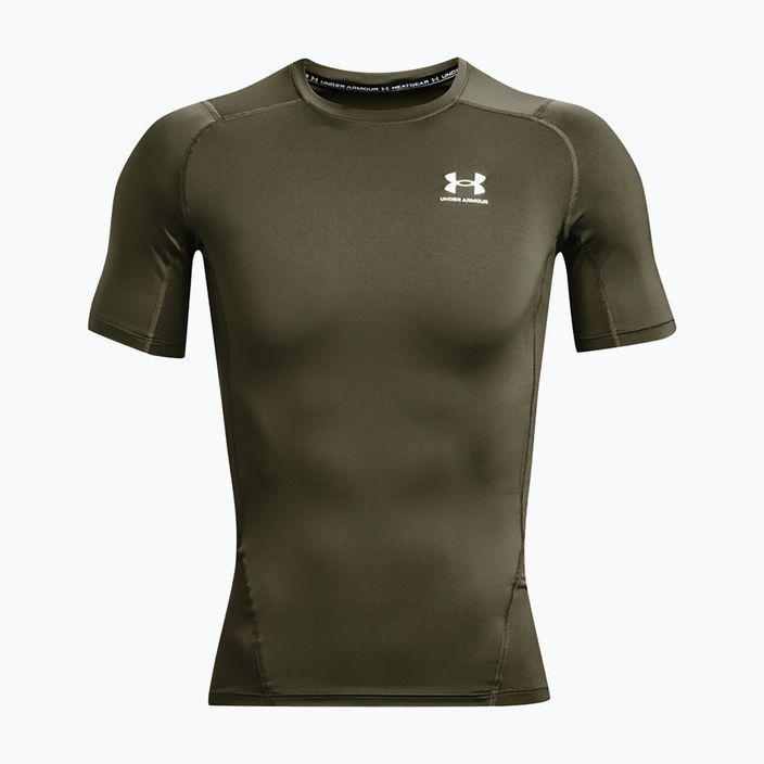 Under Armour HG Armour Comp SS vyriški treniruočių marškinėliai marine iš žalios/baltos spalvos 4