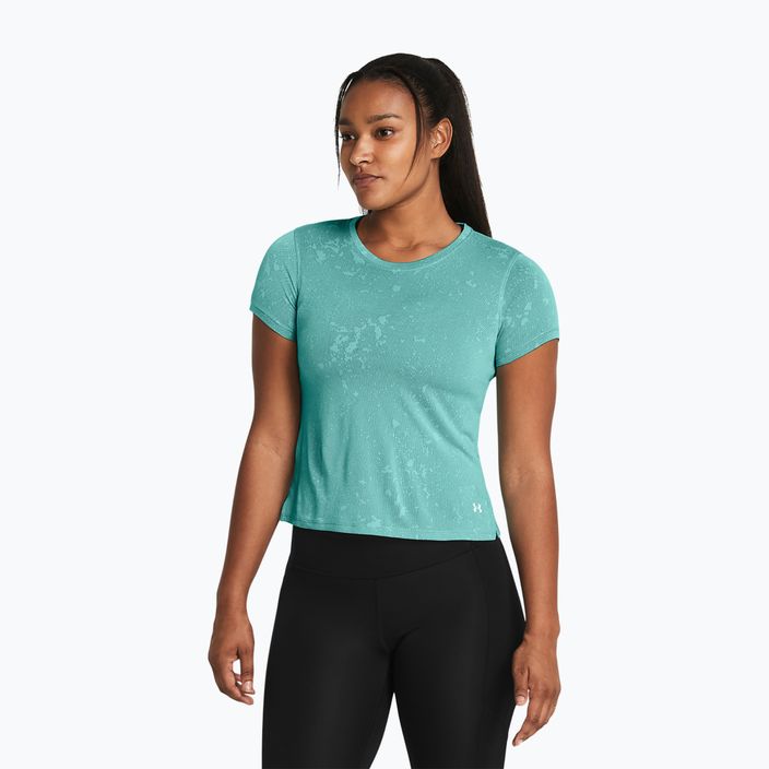 Moteriški bėgimo marškinėliai Under Armour Streaker Splatter radial turquoise/reflective