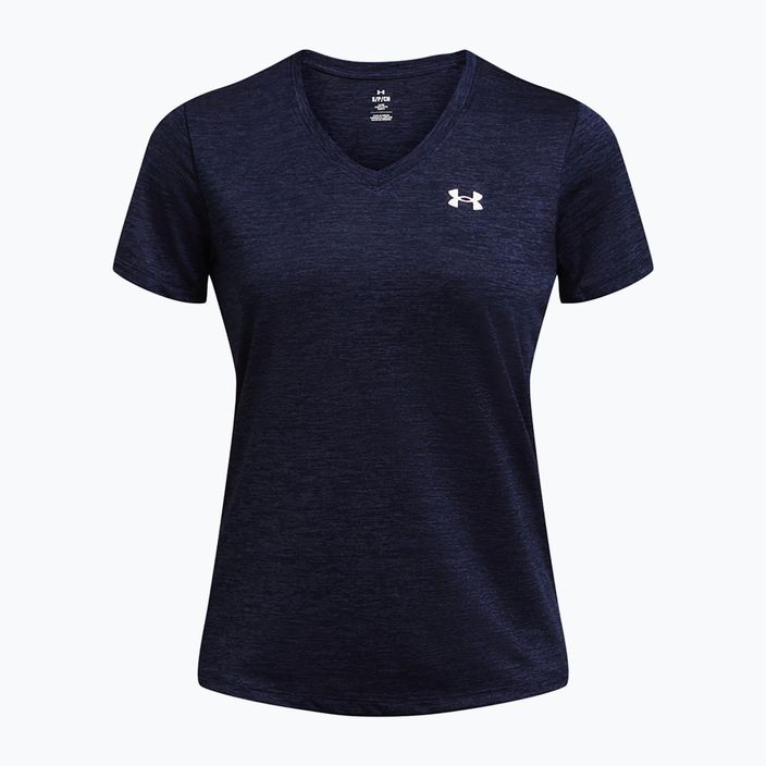 Moteriški žygio marškinėliai Under Armour Tech V-Twist midnight navy/white