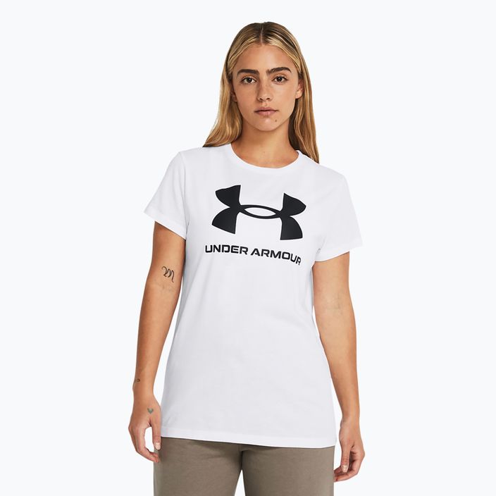 Under Armour Rival Logo moteriški marškinėliai balta/juoda