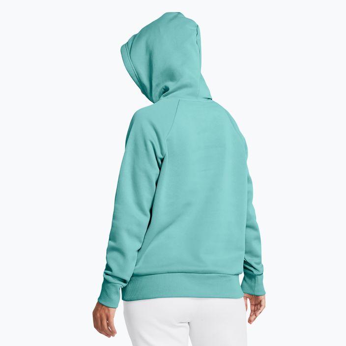 Moteriška "Under Armour Rival Fleece" striukė su gobtuvu radial turquoise/white 2