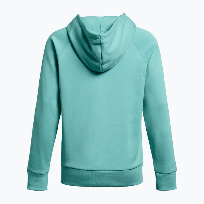 Moteriška "Under Armour Rival Fleece" striukė su gobtuvu radial turquoise/white 5