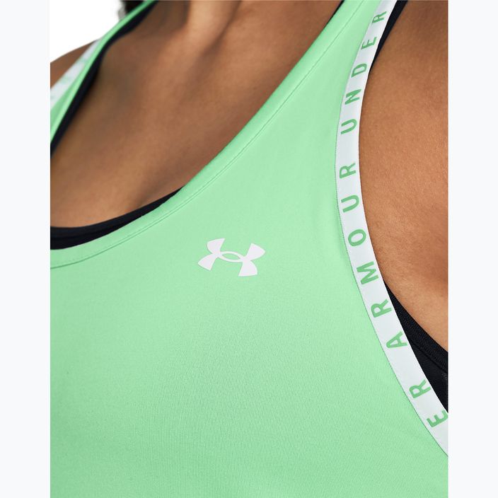 Moteriškas treniruočių tank topas Under Armour Knockout Tank matrix green/white 3