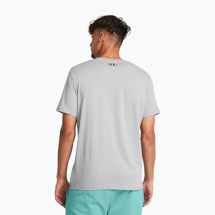 Vyriški marškinėliai Under Armour Colorblock Wordmark mod gray/black 2