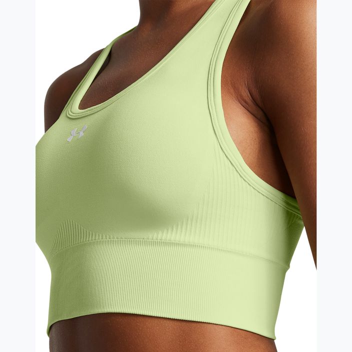 "Under Armour Vanish Seamless Mid" firminė retro žalia/balta treniruočių liemenėlė 3