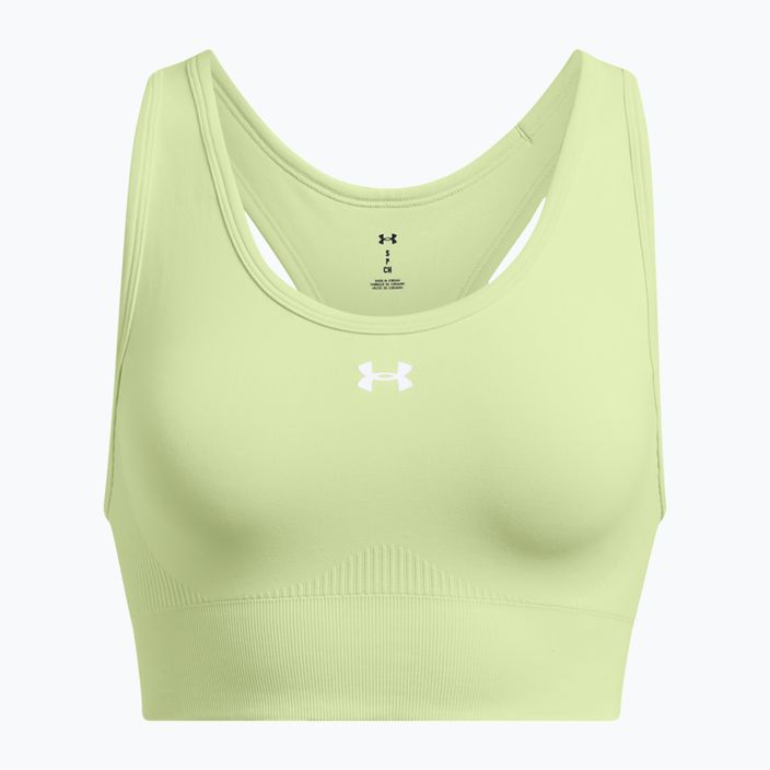 "Under Armour Vanish Seamless Mid" firminė retro žalia/balta treniruočių liemenėlė 4