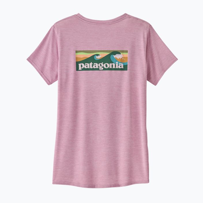 Moteriški Patagonia Cap Cool Daily marškinėliai su grafiniais piešiniais Waters boardshort logo/milkweed mauve x-dye 4
