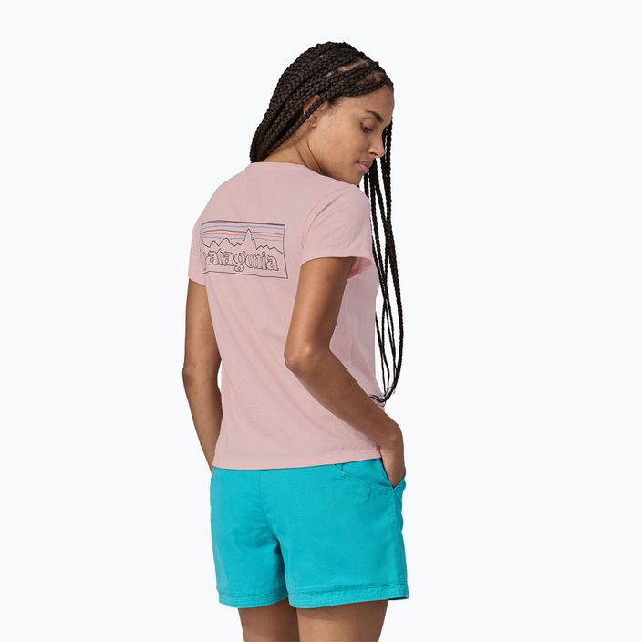 Moteriški žygio marškinėliai Patagonia P-6 Logo Responsibili-Tee whisker pink 2
