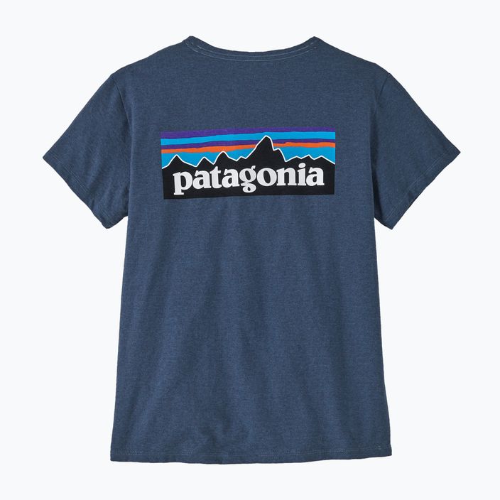 Moteriški žygio marškinėliai Patagonia P-6 Logo Responsibili-Tee  utility blue 4